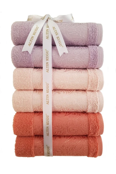 Özdilek Dory Yüz Havlusu 6 Adet- Pembe Krem Lila - Resim 9