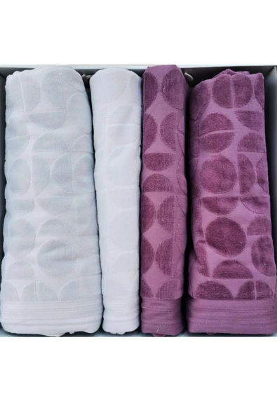 Özdilek Circular Best Set (HAMAM TAKIMI) Mürdüm-gri ürün görseli 1