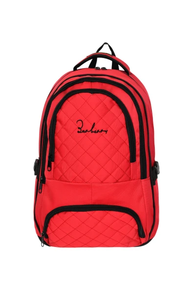 Çok Amaçlı Laptop Dizüstü Bilgisayar Bölmeli Sırt Çanta Kırmızı ürün görseli 1