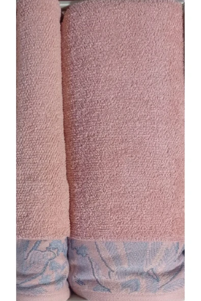 Özdilek Candidum Pembe-Krem/Mavi Best Set Bambu Aile Hamam Seti Havlu Set - Resim 4