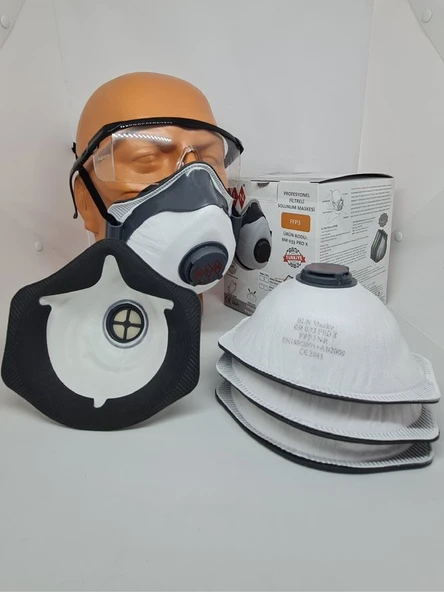 BLN BM 033 PRO X FFP3 NR VENTİLLİ TOZ MASKE (1APARAT - 5 MASKE) - Resim 4