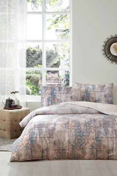 Özdilek Vintage Rug Çift Kişilik Soft Life Saten Nevresim Takımı ürün görseli 1