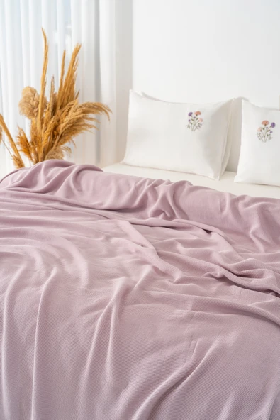 Missera Rose Nakışlı Çift Kişilik Pike Seti - 4 Parça Çeyiz Seti - Resim 4