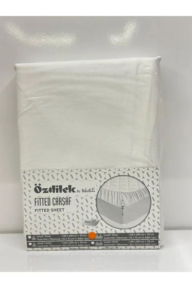 Özdilek Colourist Çift Kişilik Fitted(Lastikli) Yastıklı Çarşaf 160X200+30-Beyaz ürün görseli 1