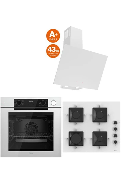 Ferre STEAM PLUS SERİSİ 3LÜ CAM ANKASTRE SET (QEP64CB-SS206-D078SA) ürün görseli 1