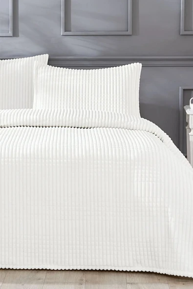 Özdilek Piramit Tek Kişilik Yatak Örtüsü Kemik - Resim 2