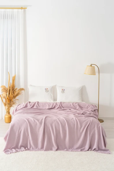 Missera Rose Nakışlı Çift Kişilik Pike Seti - 4 Parça Çeyiz Seti - Resim 3