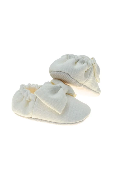 Freesure 231216 Ekru Kız Bebek Patiği, Bebek Ayakkabısı, Kaymaz Taban - Resim 3