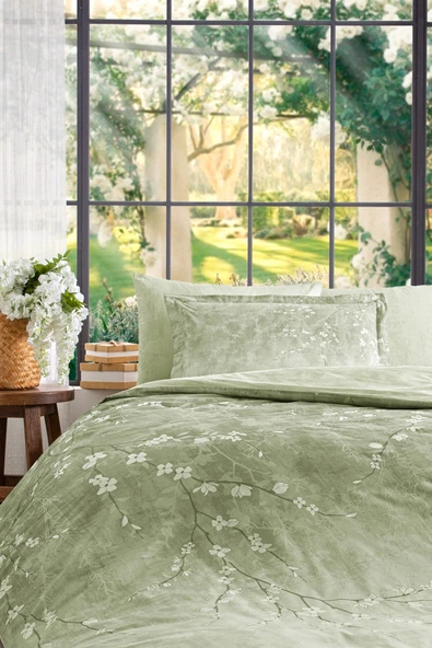 Özdilek Sakura Çift Kişilik Lastikli Çarşaf Nevresim Takımı - Resim 3