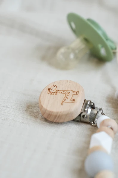 Freesure Ahşap Emzik Zinciri- Emzik Askısı - Emzik Tutucu - Resim 2