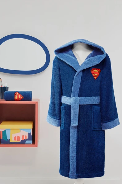 Özdilek Özdilek Superman Hero Nakışlı Lisanslı Kapüşonlu Çocuk Bornozu 5/6 Yaş ürün görseli 1