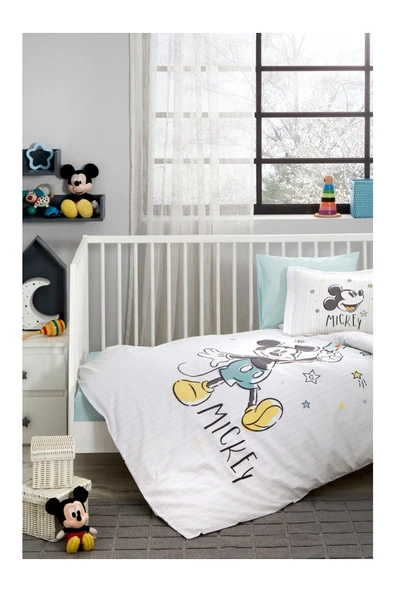 Özdilek Özdilek Mickey Good Night Lisanlı Disney Ranforce Bebek Nevresim Takımı - Resim 3