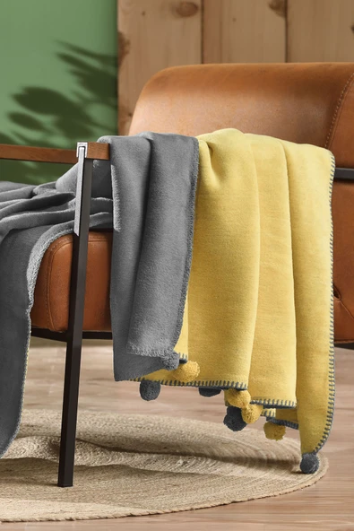 Özdilek Ozdılek Ck Battanıye Pamuklu Colourıst Ponponlu Zıegl-tussah - Resim 4