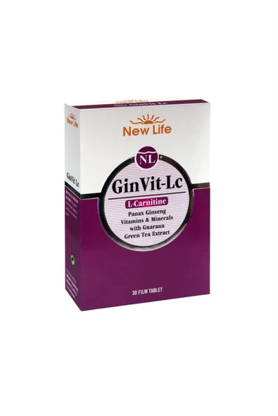 New Life GinVit-Lc L- Carnitine 30 Film Tablet ürün görseli 1