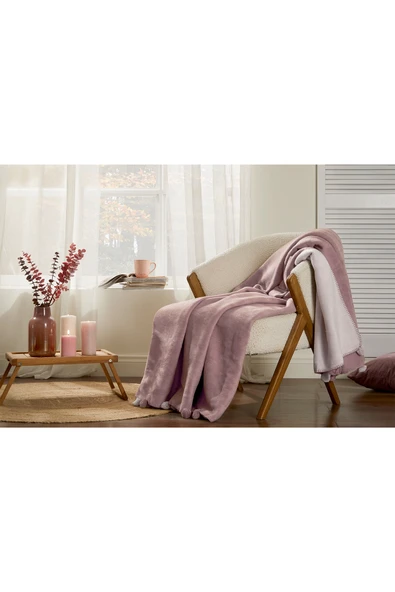 Özdilek Colourist Ponponlu Çift Kişilik Çift Taraflı Pamuklu Battaniye 180x220 cm - Resim 2