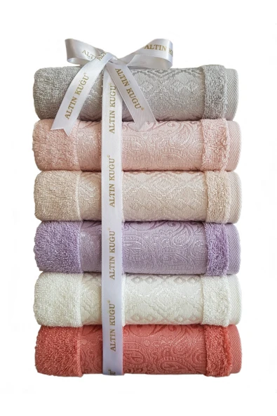 Özdilek Dory Yüz Havlusu 6 Adet- Pembe Krem Lila - Resim 7