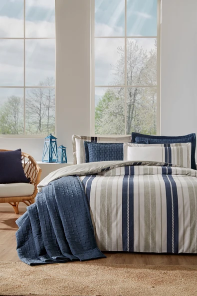 Özdilek Özdilek Marin Line Çift Kişilik Yatak Örtülü Nevresim Takımı ürün görseli 1