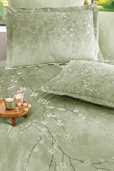 Özdilek Sakura Çift Kişilik Lastikli Çarşaf Nevresim Takımı - Resim 2