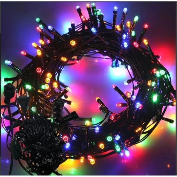 10m 100 Led Boncuk Lamba RGB Işık Siyah Kablo ürün görseli 1