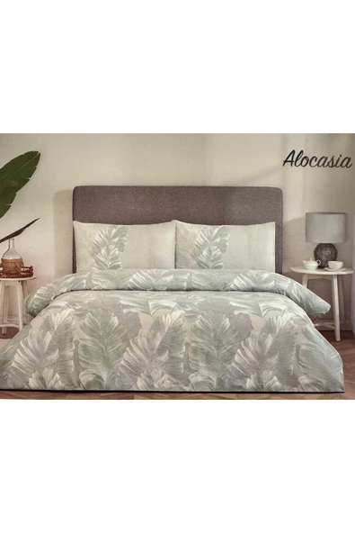 Özdilek Nev Tek Kişilik Nevresim Takımı Alocasia Yeşil (Y) ürün görseli 1