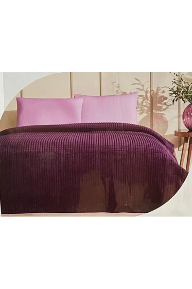 Özdilek Piramit Çift Kişilik Battaniye Mürdüm ürün görseli 1