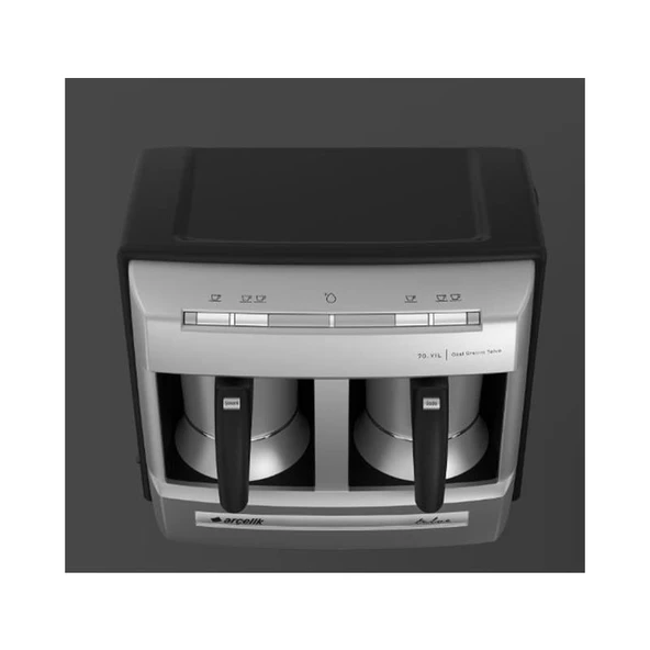 Arçelik K 3170 Türk Kahve Makinesi 1000 Ml Alüminyum Cezve İle Modern Gri Tasarım - Resim 2