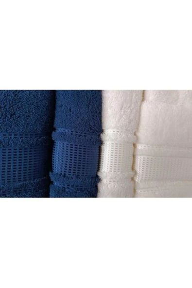 Özdilek Colourist Aile Bornoz Seti - Lacivert - Krem ürün görseli 1