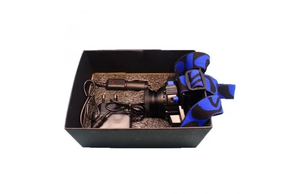 Q5 Şarjlı Mercekli Kafa Feneri Lambası Cree Led Ampül - Resim 4