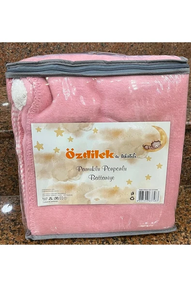 Özdilek Özdilek Pamuklu Ponponlu Bebek Battaniyesi ürün görseli 1