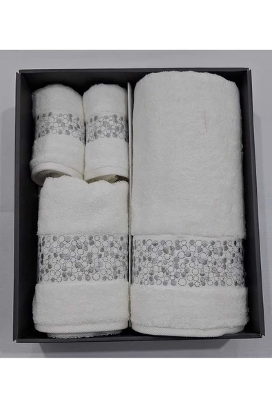Özdilek DANIELA BEYAZ DUŞ SETİ/MİSAFİR SETİ/HAVLU SETİ - Resim 4