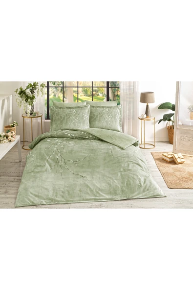 Özdilek Sakura Çift Kişilik Lastikli Çarşaf Nevresim Takımı - Resim 4