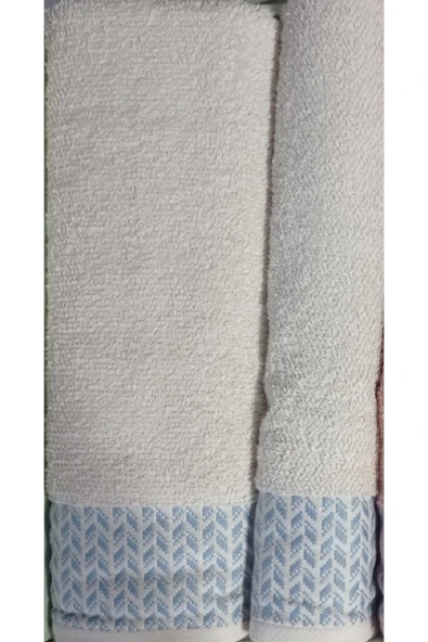 Özdilek Candidum Pembe-Krem/Mavi Best Set Bambu Aile Hamam Seti Havlu Set - Resim 5