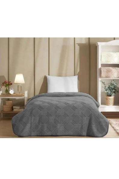 Özdilek Trendy Tek Kişilik Battaniye Art Deco 155*220 Cm Koyu Gri ürün görseli 1