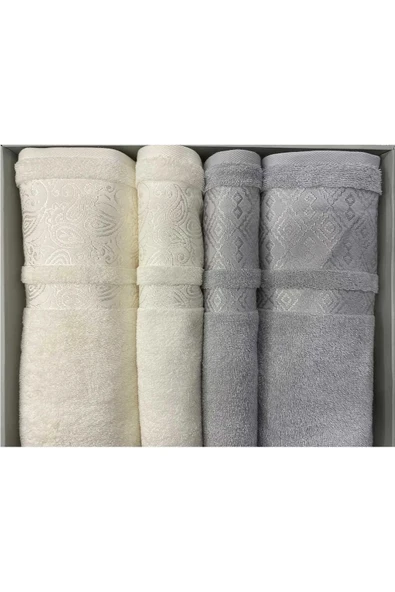 Özdilek Dory Best Set Hamam Takımı - Krem-gri - Resim 2