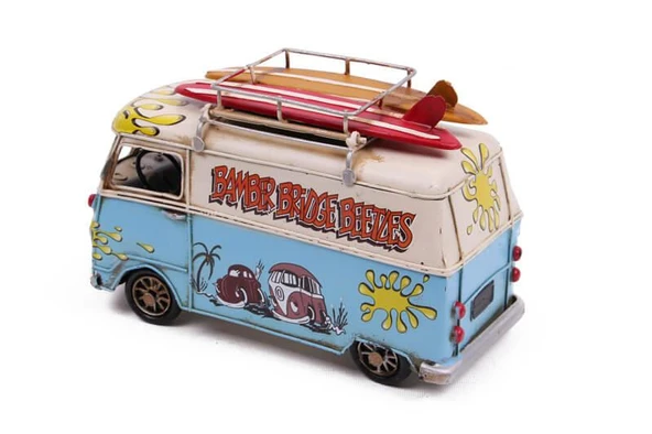 Dekoratif Metal Minibüs Kalemlik ve Çerçeveli Hediyelik - Resim 5