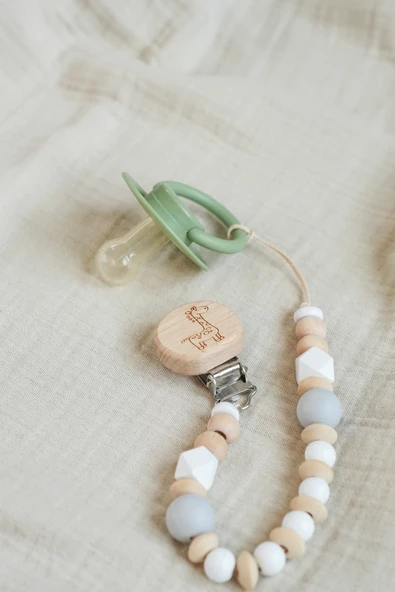 Freesure Ahşap Emzik Zinciri- Emzik Askısı - Emzik Tutucu - Resim 5