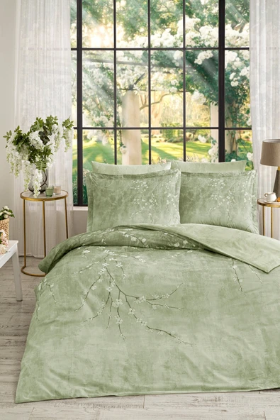 Özdilek Sakura Çift Kişilik Lastikli Çarşaf Nevresim Takımı ürün görseli 1