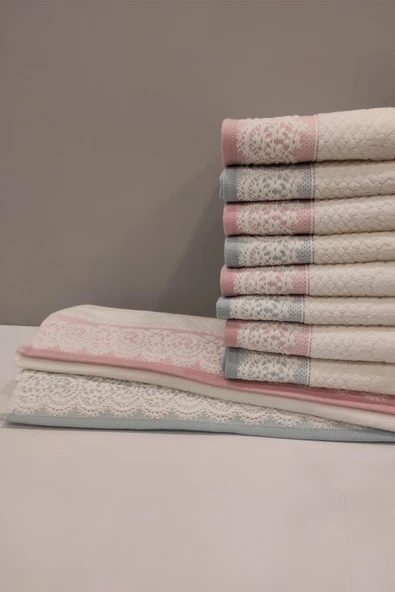 Özdilek Pembe-mint Evony Havlu El Yüz Havlusu 6'lı - Resim 2