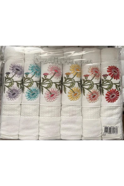 Özdilek Lupine 6'lı Çantalı Nakışlı Havlu Seti ürün görseli 1