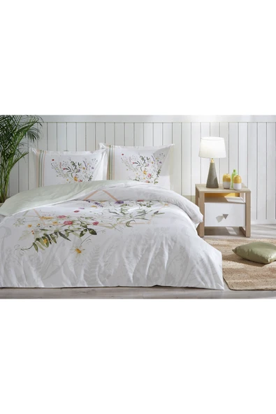 Özdilek Fujer Çift Kişilik Lastikli Çarşaf Nevresim Takımı - Resim 2