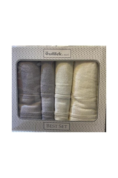 Özdilek Blossom Krem Gri Hamam Seti ürün görseli 1