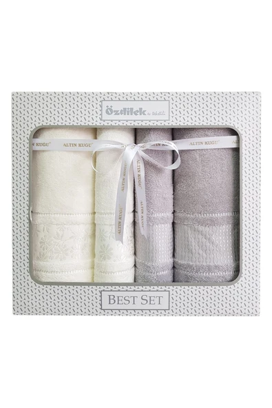 Özdilek Blossom Best Set Hamam Takımı- Krem Gri ürün görseli 1