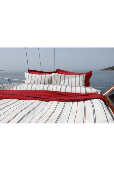 Özdilek PİKELİ NEVRESİM TAKIMI. SAILOR KIRMIZI ÇİFT KİŞİLİK ürün görseli 1