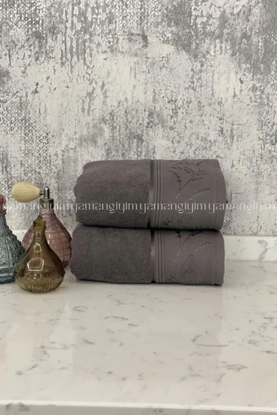 Özdilek Ditsy El-Yüz Havlusu 2 Adet-Antrasit ürün görseli 1