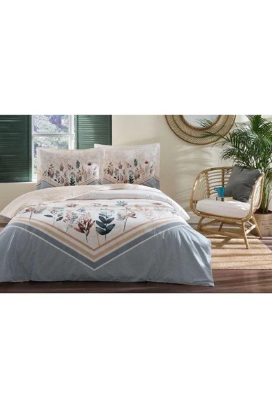 Özdilek Çift Kişilik Ranforce Nevresim Takımı Astilbe Krem ürün görseli 1