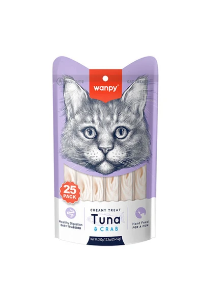Wanpy Ton Balıklı ve Yengeçli Krema Kedi Ödülü 25x14gr ürün görseli 1