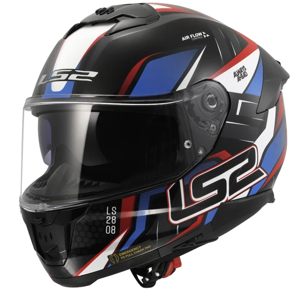 LS2 STREAM 2 TINUX SİYAH-KIRMIZI KASK ürün görseli 1