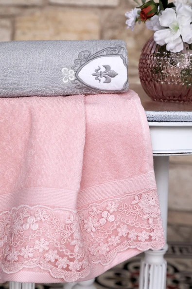 Özdilek Wedding Aile Bornoz Seti - Gri Pudra - Resim 5