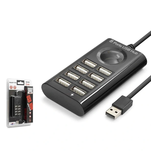 Hadron hdx7052 Usb Hub 8-Usb 8in1 1M Siyah ürün görseli 1