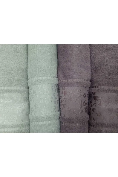 Özdilek ÖZDİLEK CAMELIA GRİ-MÜRDÜM 4 PARÇA BEST SET HAVLU ürün görseli 1